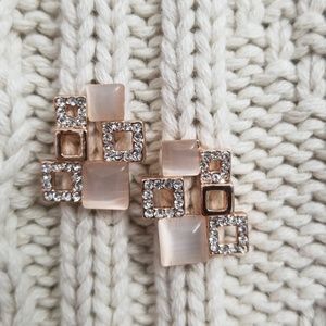 Geometric opal earrings